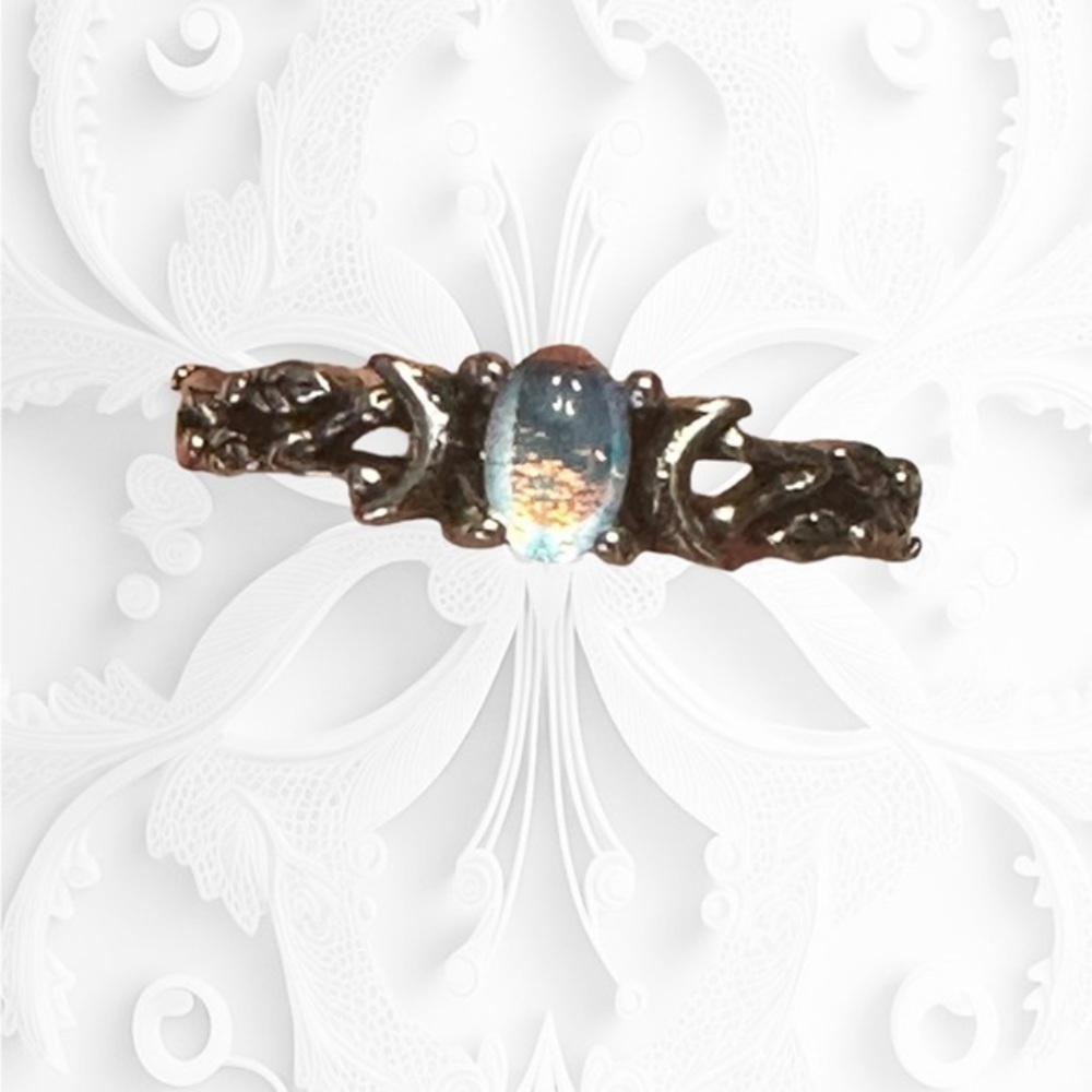 4:$25 - 
 Women’s opal and moon ring sz 7 & 9